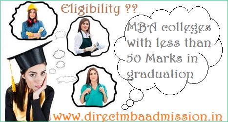 MBA colleges with less than 50 Marks in graduation